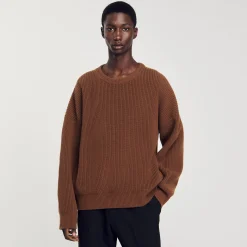 Maglione A Coste In Maglia