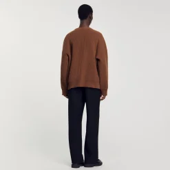Maglione A Coste In Maglia