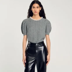 Maglione A Maglia Intrecciata