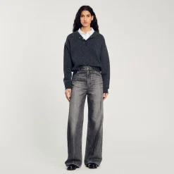 Maglione Con Cappuccio Glitterato