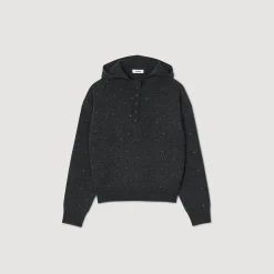 Maglione Con Cappuccio Glitterato