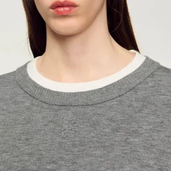 Maglione Con Colletto A Contrasto