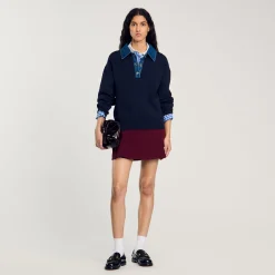 Maglione Con Colletto In Jeans