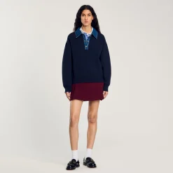 Maglione Con Colletto In Jeans