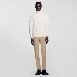 Maglione Con Collo Alto E Chiusura A Zip