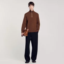 Maglione Con Collo Alto E Chiusura A Zip