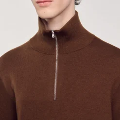 Maglione Con Collo Alto E Chiusura A Zip