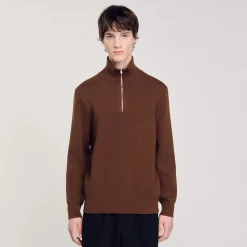Maglione Con Collo Alto E Chiusura A Zip