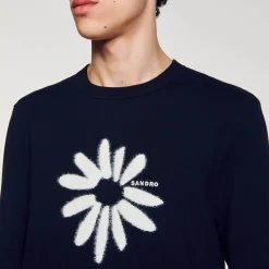 Maglione Con Fiore In Jacquard