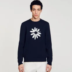 Maglione Con Fiore In Jacquard