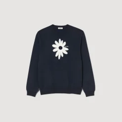 Maglione Con Fiore In Jacquard