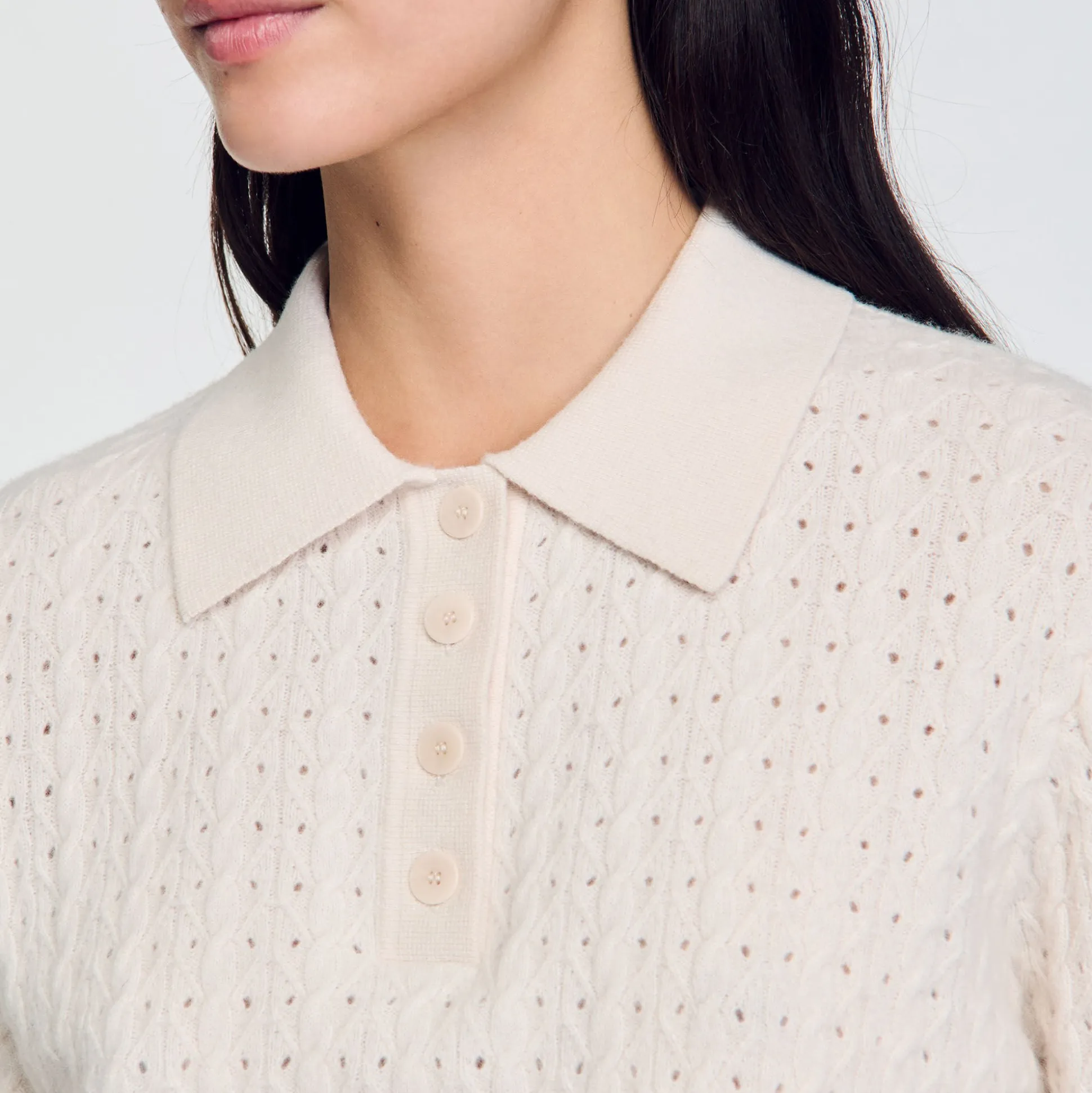 Maglione Corto Con Bordino A Contrasto