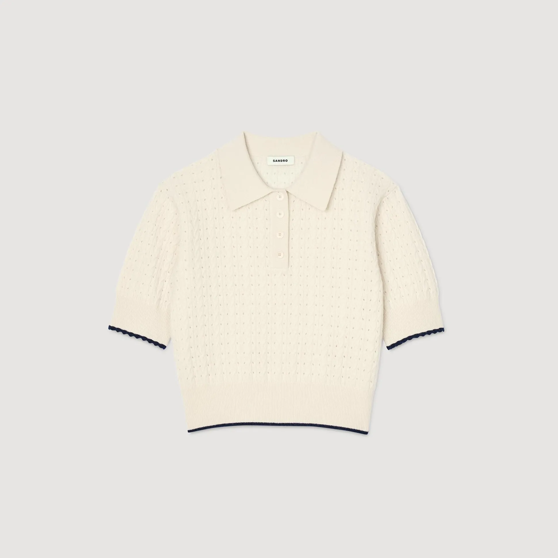 Maglione Corto Con Bordino A Contrasto