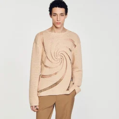 Maglione In Cotone Con Crochet A Spirale