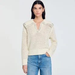 Maglione In Lana Colletto Alla Marinara