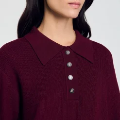 Maglione Ritorto Con Colletto A Polo