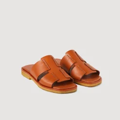 Mules In Pelle Conciata Al Vegetale