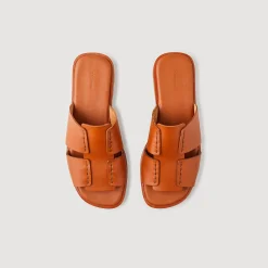 Mules In Pelle Conciata Al Vegetale