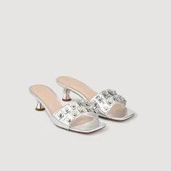 Mules In Pelle Metallizzata