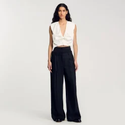 Pantaloni A Righe Con Doppia Vita