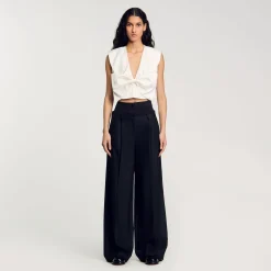 Pantaloni A Righe Con Doppia Vita