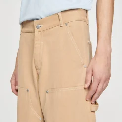 Pantaloni Carpenter In Tela Di Cotone