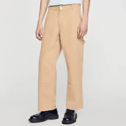 Pantaloni Carpenter In Tela Di Cotone