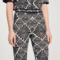 Pantaloni Con Fiori In Jacquard