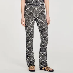 Pantaloni Con Fiori In Jacquard