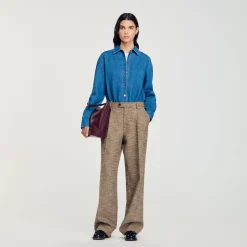 Pantaloni Con Motivo Pied De Poule