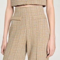Pantaloni Dritti In Tweed