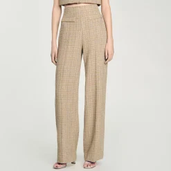 Pantaloni Dritti In Tweed