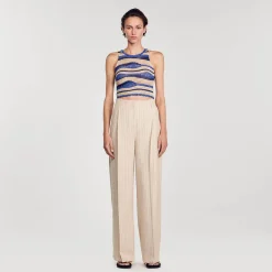 Pantaloni Fluidi E Larghi A Righe