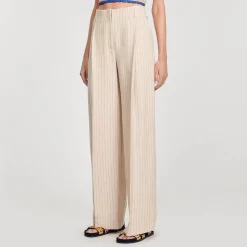Pantaloni Fluidi E Larghi A Righe
