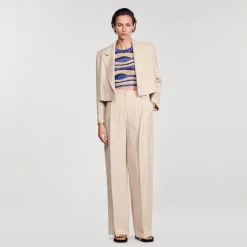 Pantaloni Fluidi E Larghi A Righe