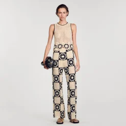 Pantaloni In Maglia Crochet
