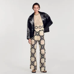 Pantaloni In Maglia Crochet