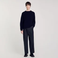Pantaloni Larghi Con Pieghe