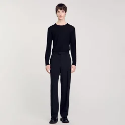 Pantaloni Larghi In Lana