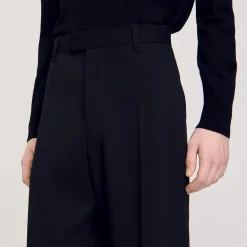 Pantaloni Larghi In Lana