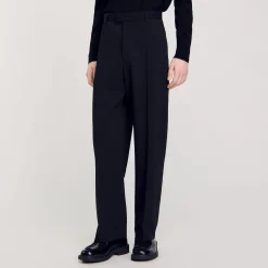 Pantaloni Larghi In Lana