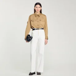 Pantaloni Larghi In Tela