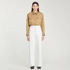 Pantaloni Larghi In Tela