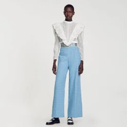Pantaloni Larghi In Tweed