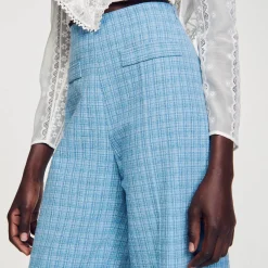 Pantaloni Larghi In Tweed