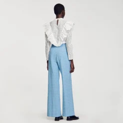 Pantaloni Larghi In Tweed