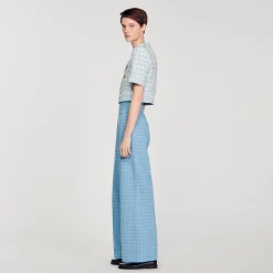 Pantaloni Larghi In Tweed