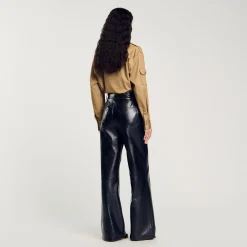 Pantaloni Svasati In Pelle
