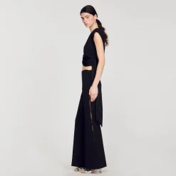 Pantaloni Svasati Traforati Sui Lati