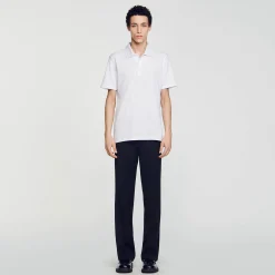Polo Con Fiore In Cotone